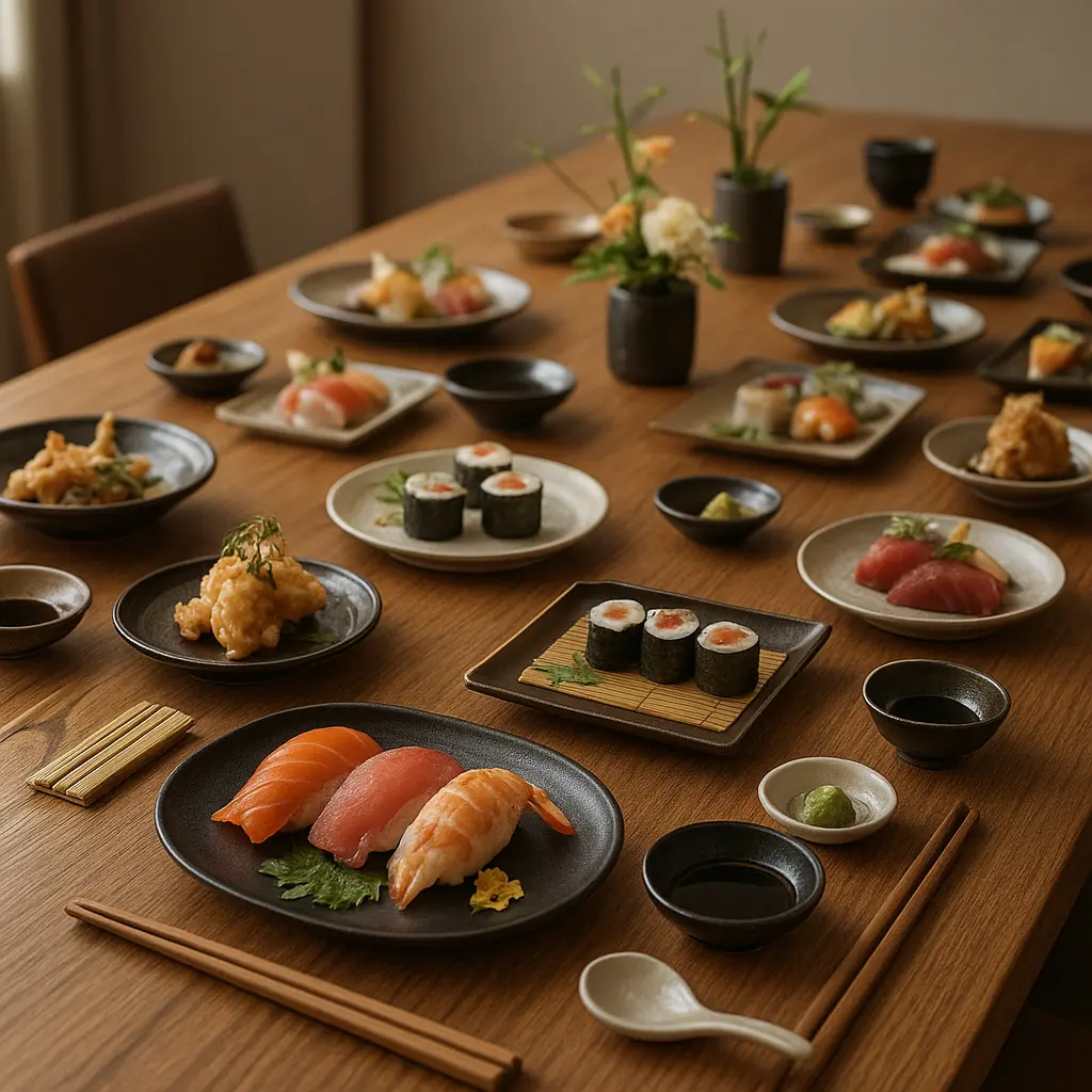 Japanese catering spread